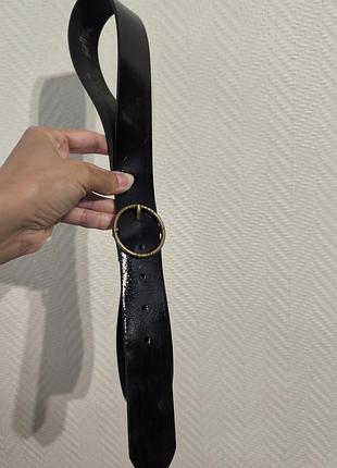 Levi's черный кожаный лаковый ремень