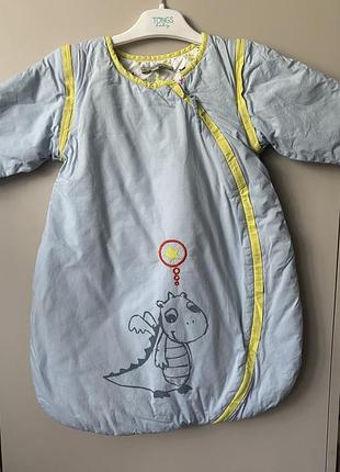 Конверт tongs baby спальний мішок з рукавами блакитний