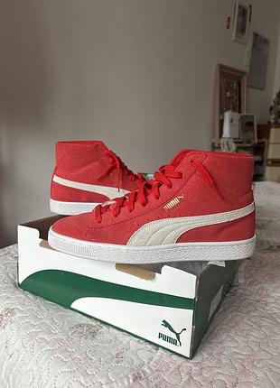 Кеди puma suede mid червоні