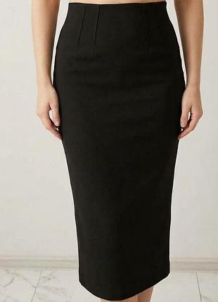 Довга спідниця жіноча стрейч чорна