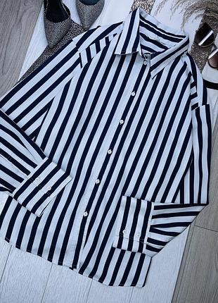 Сатинова сорочка h&m xl oversize подовжена сорочка оверсайз смугаста жіноча сорочка