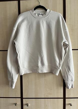 Свитшот коттоновый худи  zara оверсайз