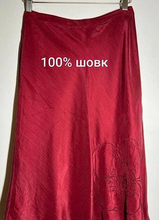 Шовкова спідниця міді banana republic (100% натуральний шовк), м