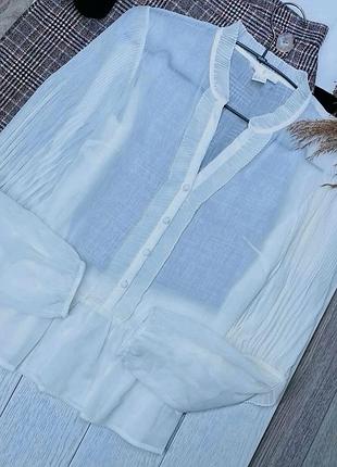 Нова прозора сорочка h&m xs s біла сорочка шифон нова жіноча сорочка з відрізною талією