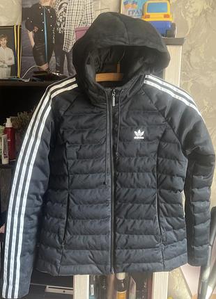 Куртка жіноча adidas демісезонна чорна з капюшоном, м
