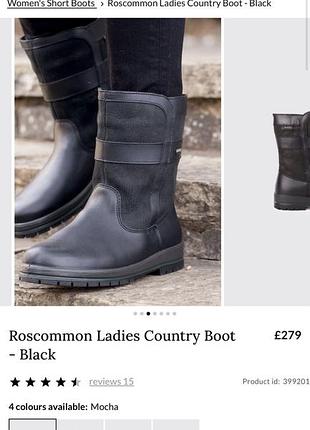 Кожаные сапоги ирландия r oscommon ladies country boot - black