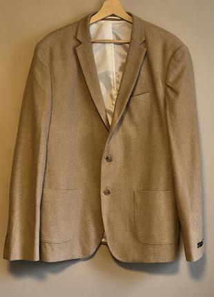 Вовняний чоловічий піджак river island (лондон) розмір 56-58 (uk 46) camel блейзер