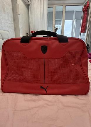 Спортивна сумка puma ferrari червона, екошкіра