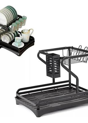 Сушилка для посуды 31х41х29 см dish organizer mzy-1139a металлический органайзер-сушилка для посуды со съемным поддоном