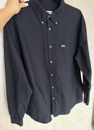 Чоловіча сорочка lacoste класичного крою, темно-синя