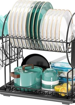 Кухонная сушилка для посуды niffgaff dish rack двухъярусная сушилка для посуды с держателем для прибором
