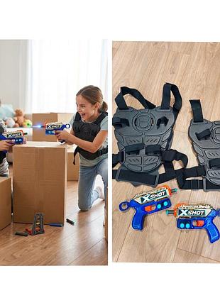 Набор тактический бронежилет детский 2шт бластер nerf x-shot 2 шт