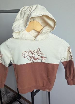 Худи кофта с капюшоном патруль беж коричневая тонкая