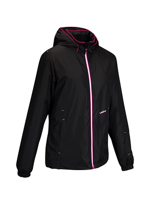 Женская лыжная куртка decathlon ski-p 100 черная водонепроницаемая зимняя куртка с капюшоном на молнии