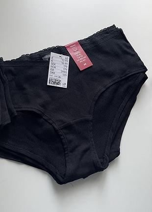 5 шт набір чорних бавовняних трусиків h&m