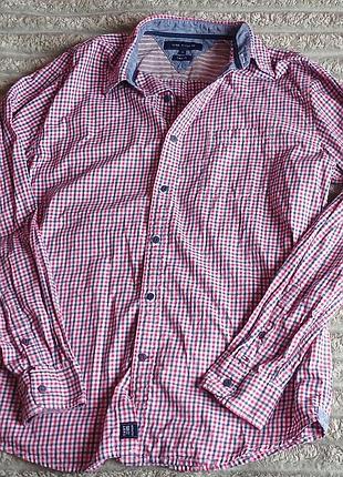 Стильна чоловіча сорочка в клітинку tommy hilfiger (vintage fit) l