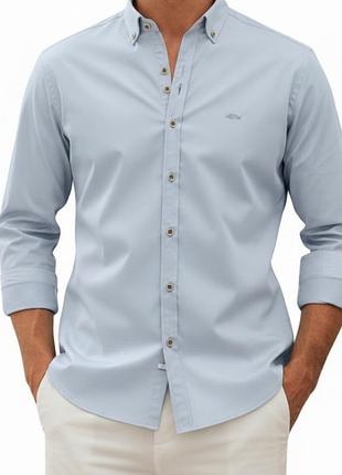 Брендовая мужская рубашка lacoste slim fit (размер 38 / s-m) оригинал, голубая. 
в идеальном состоянии.