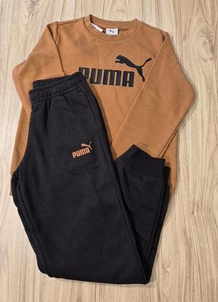 Спортивний костюм для хлопчика puma коричневий з чорним 7-8р, 9-10 років