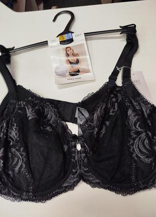 Бюстгальтер жіночий marks & spencer чорний мереживний