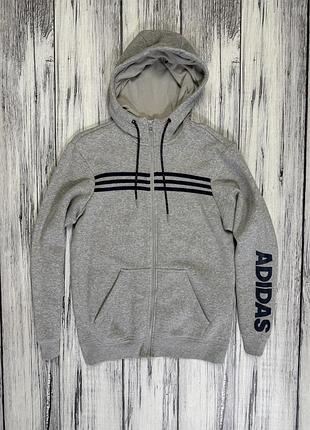 Adidas кофта оригинал s размер худи утепленная флисовая толстовка балахон