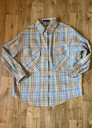 Картата oversize сорочка фланелева