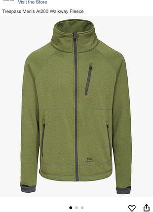 Чоловіча флісова кофта куртка trespass men's at200 walkway fleece (хакі / олива)