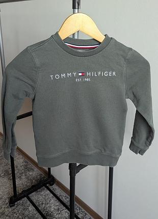 Світшот тонкий кофта в школу 116 сіра tommy hilfiger