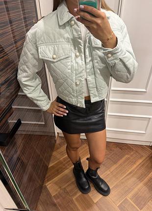 Куртка жіноча bershka стьобана м'ятна