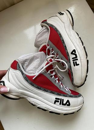 Кросівки жіночі fila білі з червоним 24 см