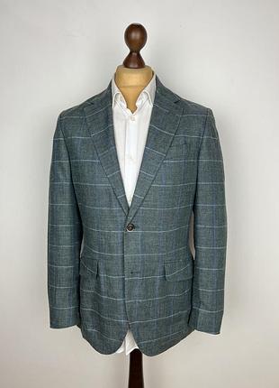 Hackett silk\linenstar blazer пиджак в клетку шелк\лён хакетт