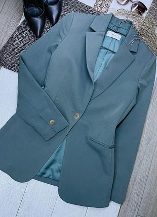 Приталений піджак zara xs жіночий піджак хакі класичний піджак осінній
