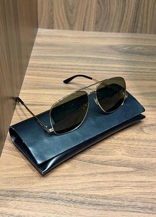 Сонцезахисні окуляри унісекс saint laurent авіатор, металева оправа, чорні лінзи