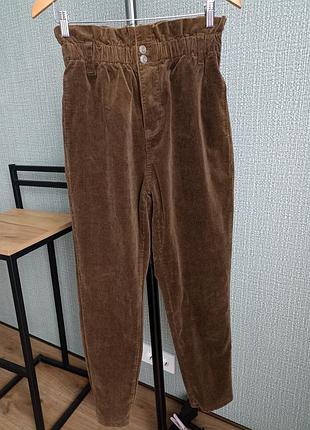 Новые брюки из микровльвета, коттон, коричневые, р. l-xxl