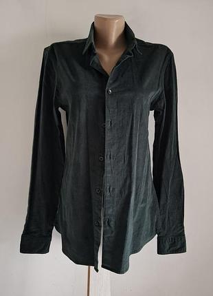Изумрудная вельветовая рубашка topman из микровельвета, р. s-m (оригинал)