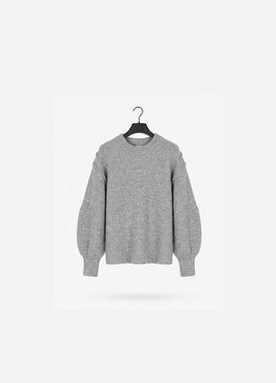 🩶 теплий стильний сірий светр asos design petite / оверсайз в'язаний светр