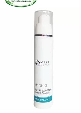 Маска для обличчя, себорегулююча smart4derma manuki зменшення запалень, очищення пор 50 мл