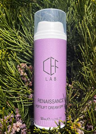 Крем для обличчя з пептидами spf 30, ліфтинг та зволоження cef lab renaissance peptil, 50 мл
