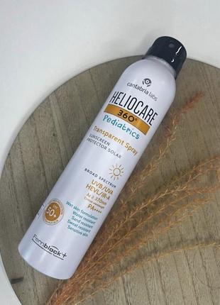 Детский солнцезащитный спрей «невидимка» cantabria labs heliocare 360° pediatrics transparent spray spf 50+, 200 мл