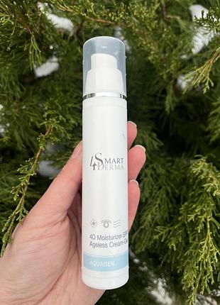 Сонцезахисний крем-гель для обличчя spf50 smart4dermaaquagen 4d moisturizer,невагомий, зволожуючий 50мл