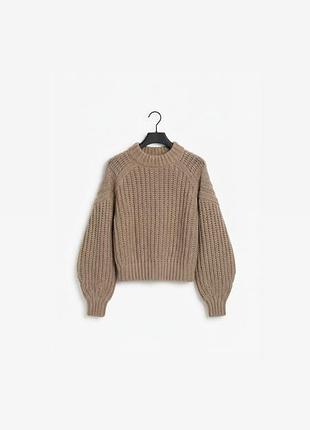 🧡 теплий бежевий светр h&m / об'ємний в'язаний светр оверсайз