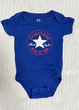 Яскравий фірмовий боді converse для хлопчика, 0-6 місяців 62 68 см бодік синій конверс