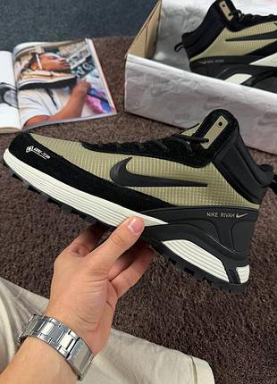 Зимние кроссовки nike rivah gore-tex 'black&amp;beige' мех
