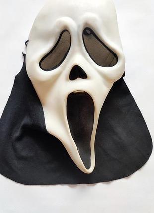 Карнавальна маска привид 👻 для обличчя костюм крик смерть привида вінтажна вінтаж гумова резинова силіконова хелловін halloween латекс латексна