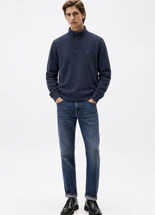 Оригінальний чоловічий светр tommy hilfiger з комбінованим коміром.розмір s/м