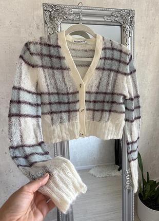 Мохеровий кардиган acne studios у клітинку 3