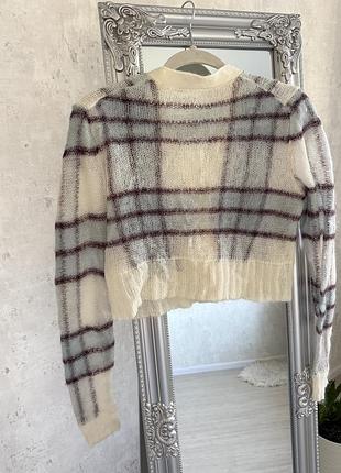 Мохеровий кардиган acne studios у клітинку 4