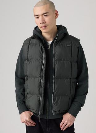 Мужской утепленный жилет levi’s peedmont puffer vest a85660006 - темно-серый (графит), водозащитный. оригинал.