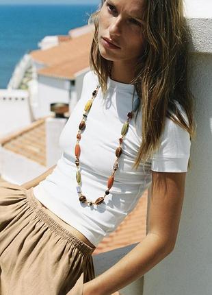 Белая базовая футболка zara