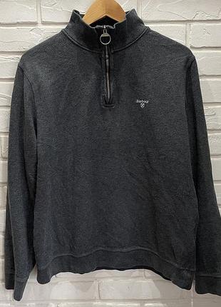 Чоловічий світшот barbour quarter zip темно-сірий, розмір m
