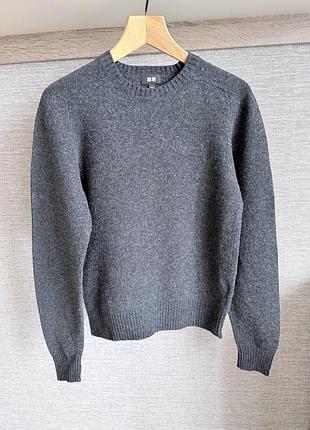 Светр uniqlo сірий, розмір s, 100% вовна